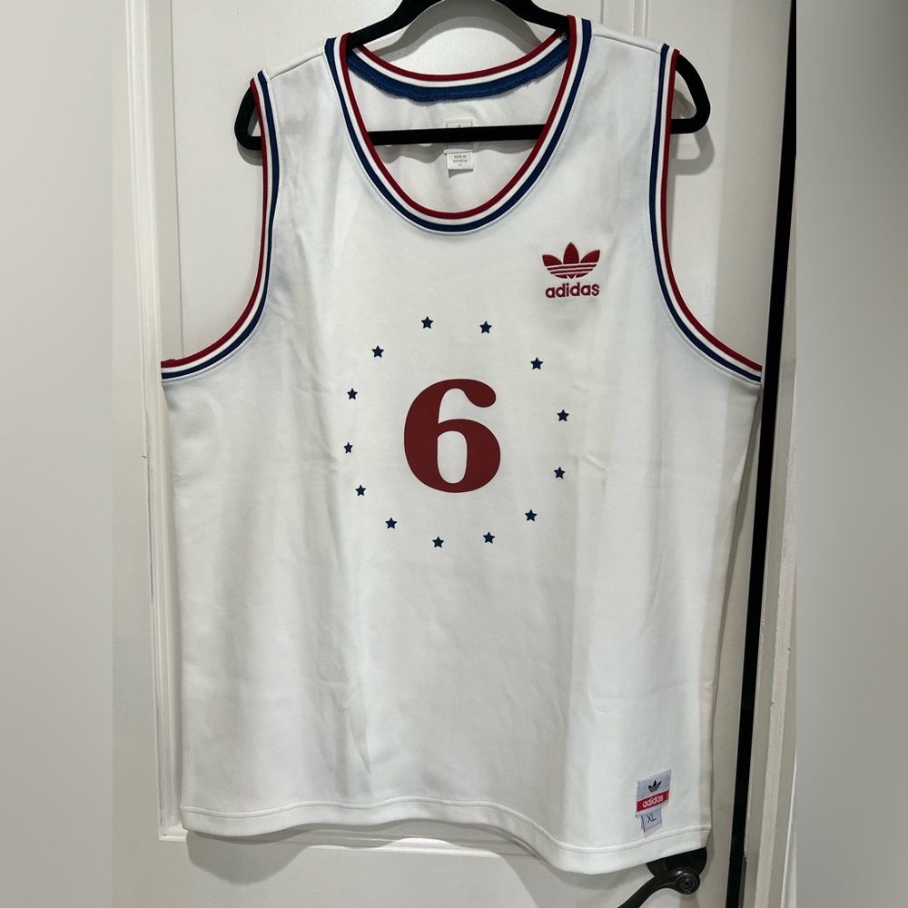 Vintage Adidas Philadelphia Sixers #6 Jersey Men's XL White great condition